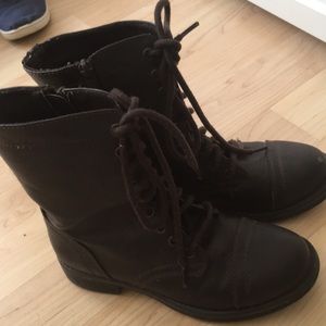 Dark brown combat boots
